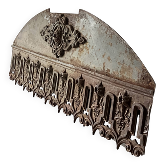 Old cast iron valance, metal pediment