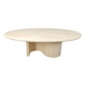 Vintage oval travertine coffee table, 1970s