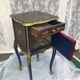 Classic revamped furniture – decorative blue and gold bedside table