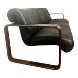 Canapé / canapé vintage en cuir noir martin stoll