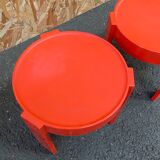 Pair of orange bedside tables