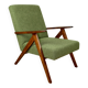 Vintage armchair B-310 VAR green boucle dark structural wood 1970s