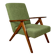 Vintage armchair B-310 VAR green boucle dark structural wood 1970s