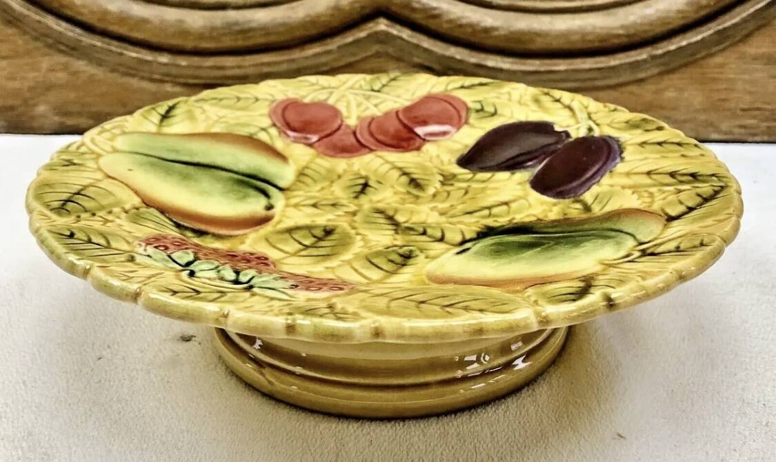 mounted plate cake dish fruit slushie Sarreguemines