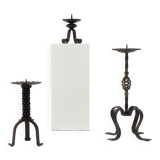 Brutalist Sculptural Wrought Iron Candle Holder 1960s