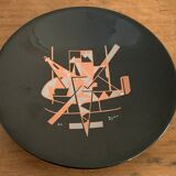 Empty Djinn enamelled black ceramic pockets, helicopter aviation theme