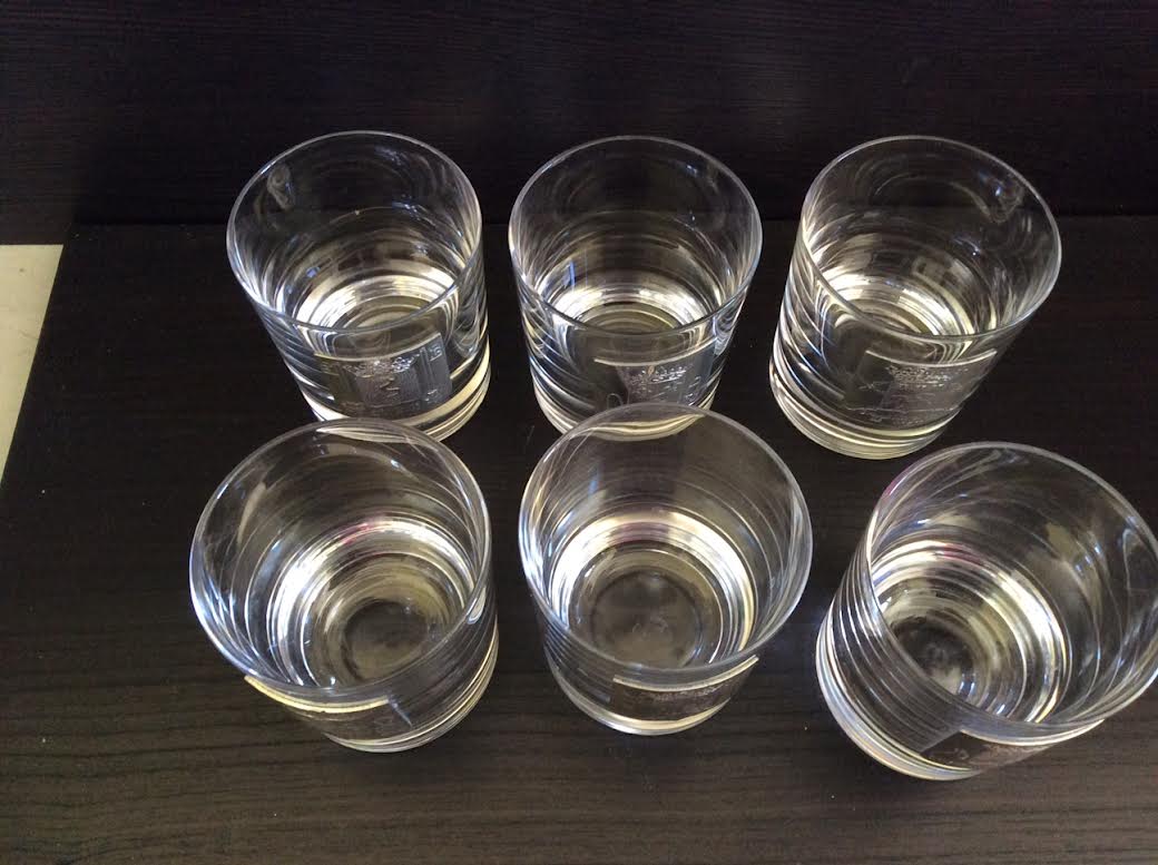 Set of 6 Sèvre crystal whiskey glasses