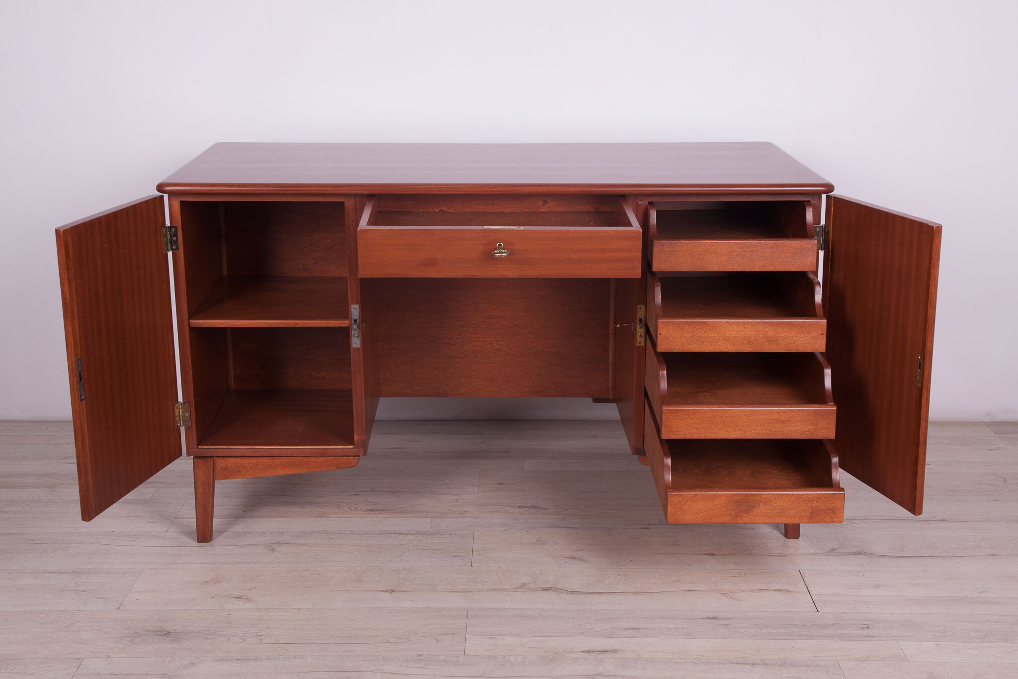 Art Deco Freestanding Teak Desk, 1960s
