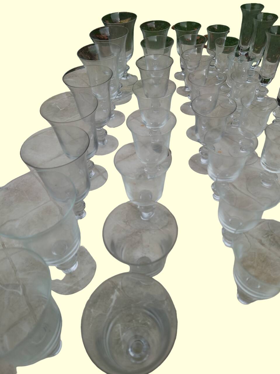 Set of 40 La Rochère Amitier crystal glasses from the 19th century + 8 replacements