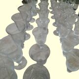 Set of 40 La Rochère Amitier crystal glasses from the 19th century + 8 replacements