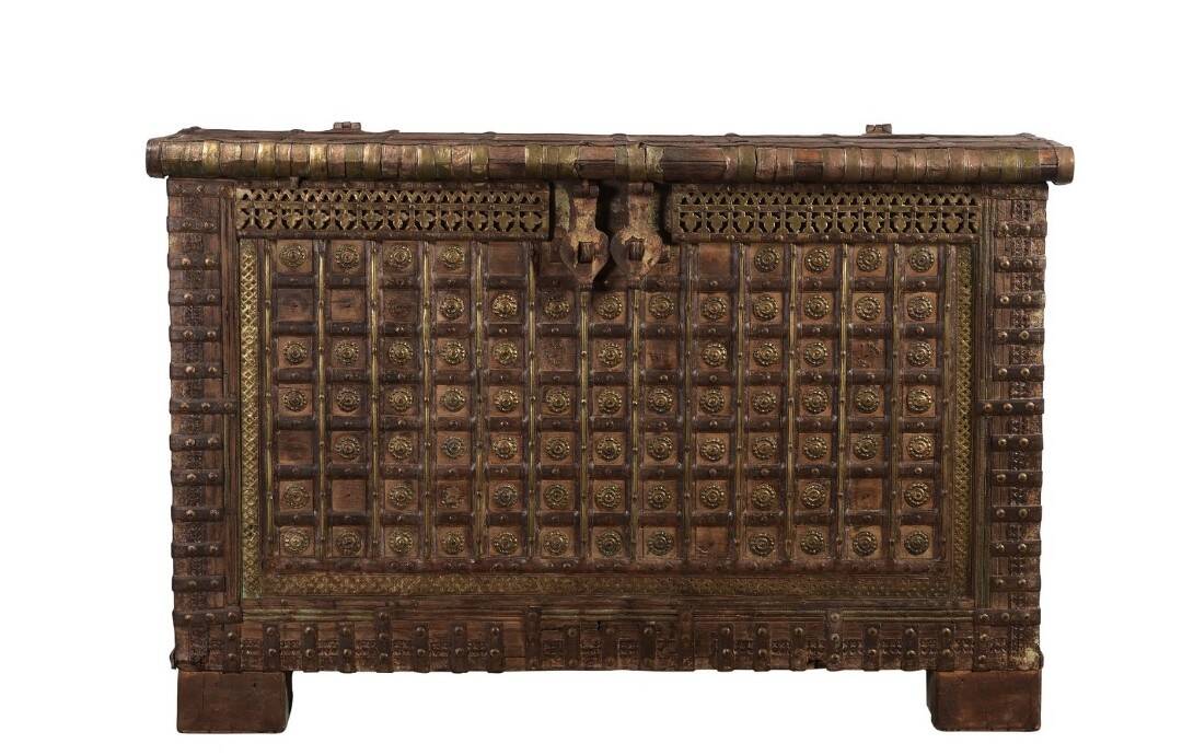 Coffre ancien Inde du sud, 18/19 siècle