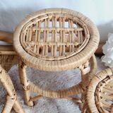 Trio of small stools carrying plants or others