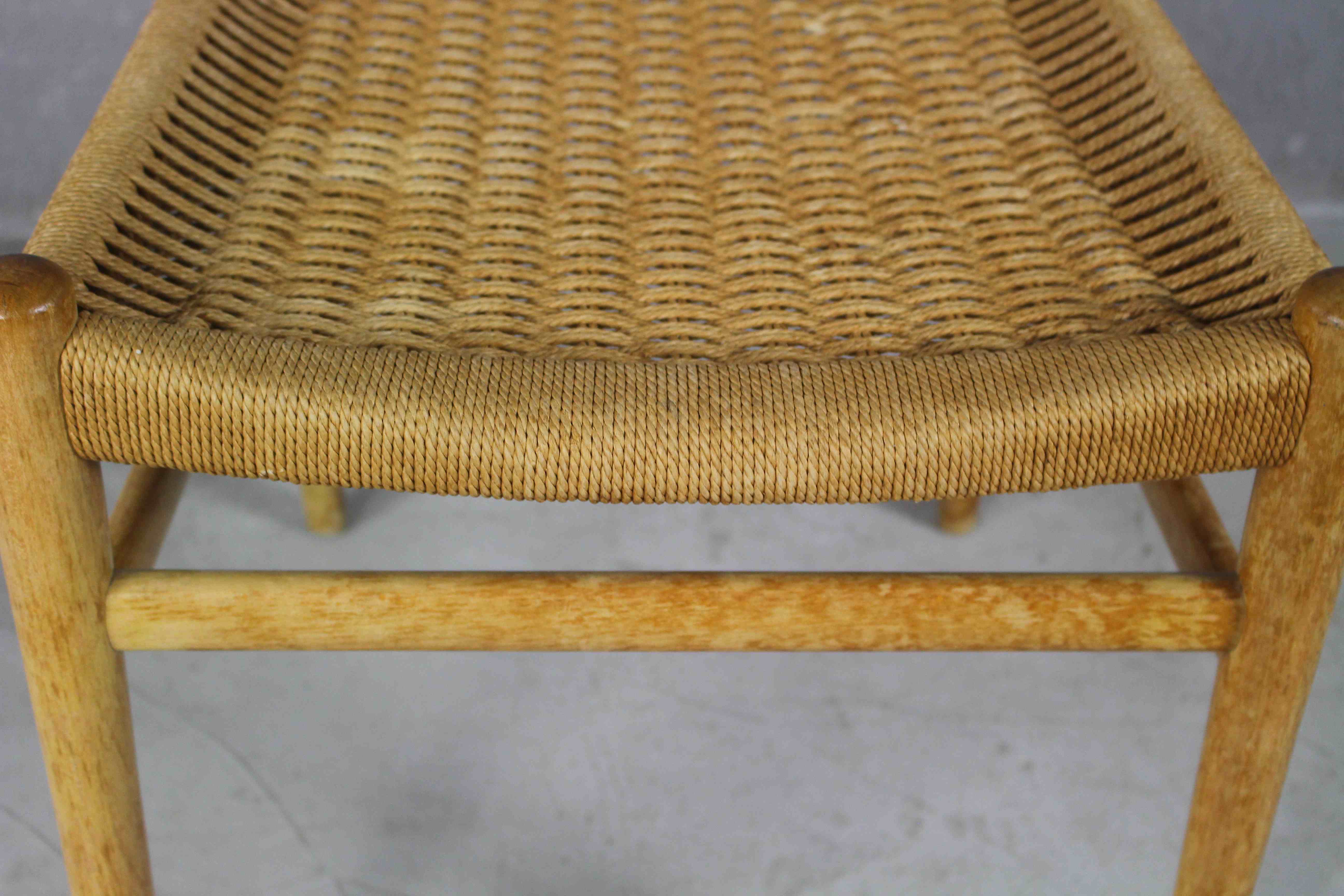 Vintage Cord Woven Chair, Denmark, 1960s