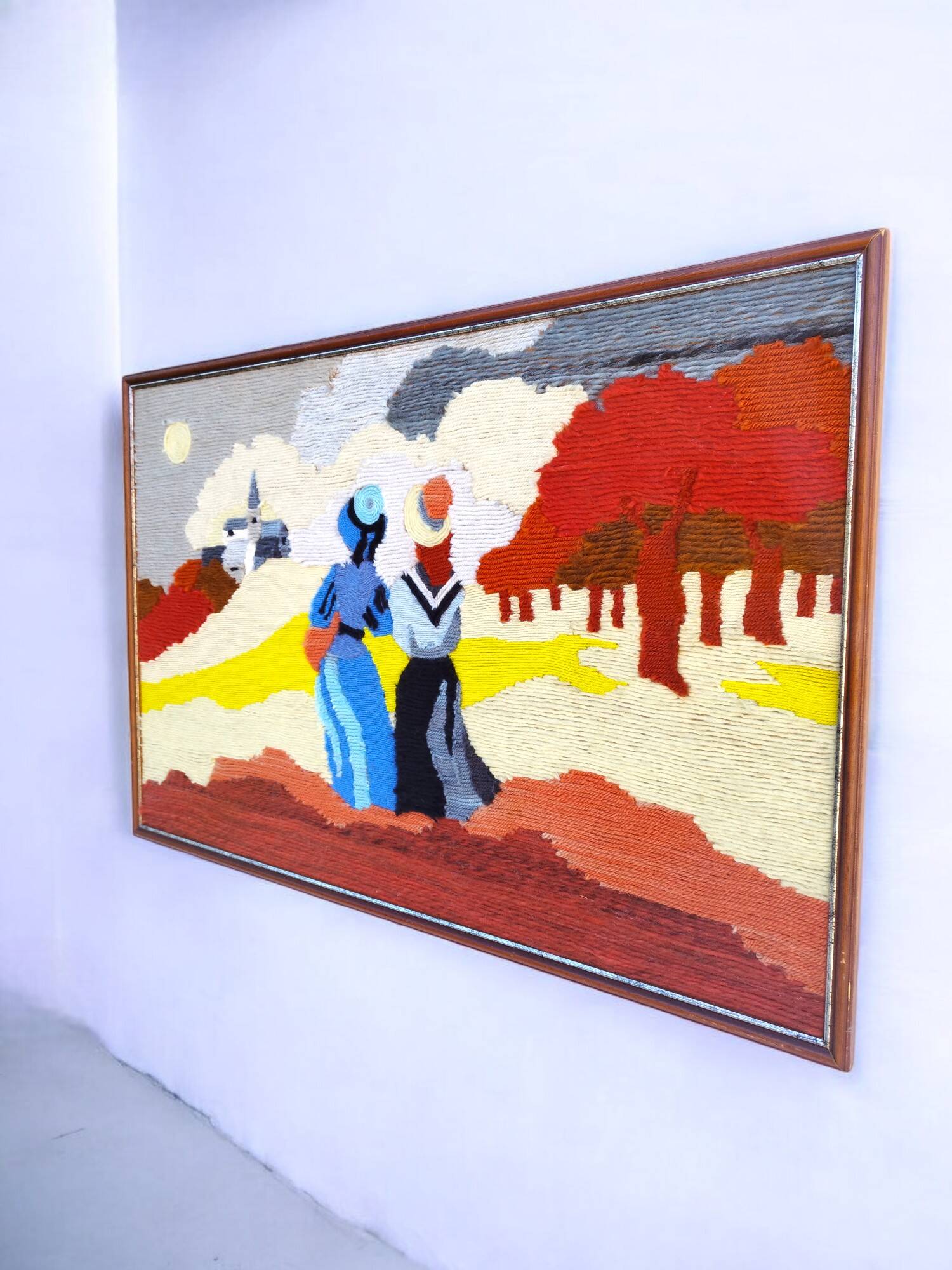 Tableau vintage fil de laine