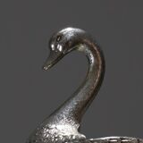 Silver metal swan