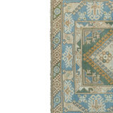 Distressed Vintage Blue Turkish Rug 4'1" X 6'9"