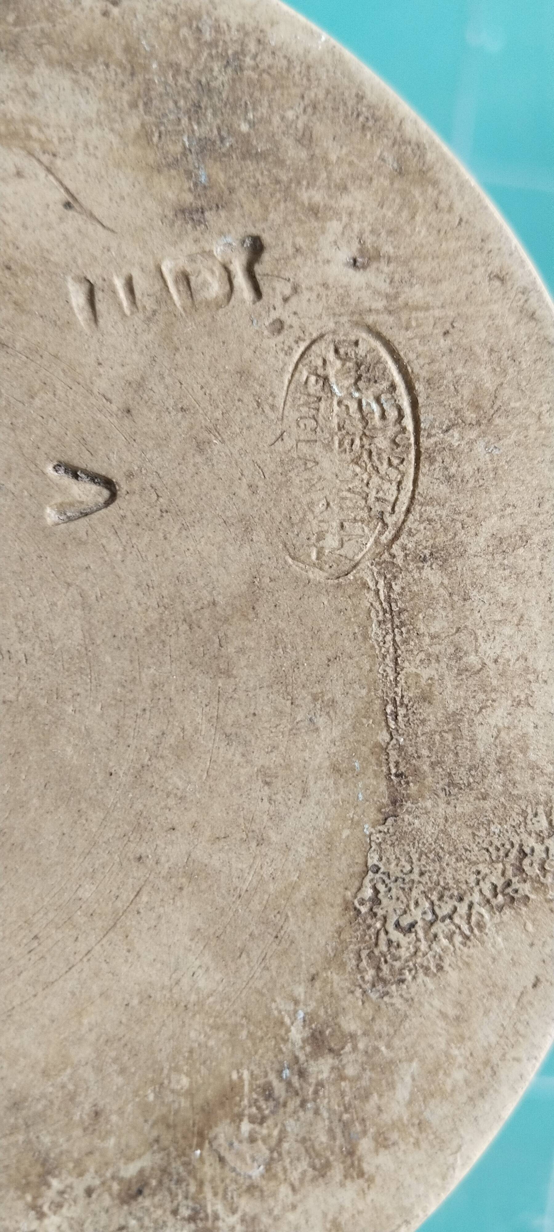 Beige earthenware pitcher, 19th century English pitcher, Lovatt Langley