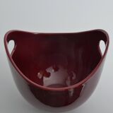 Scandinavian Modern Merlot Red Stoneware Bowl by SYCO, Sweden, 1950s
