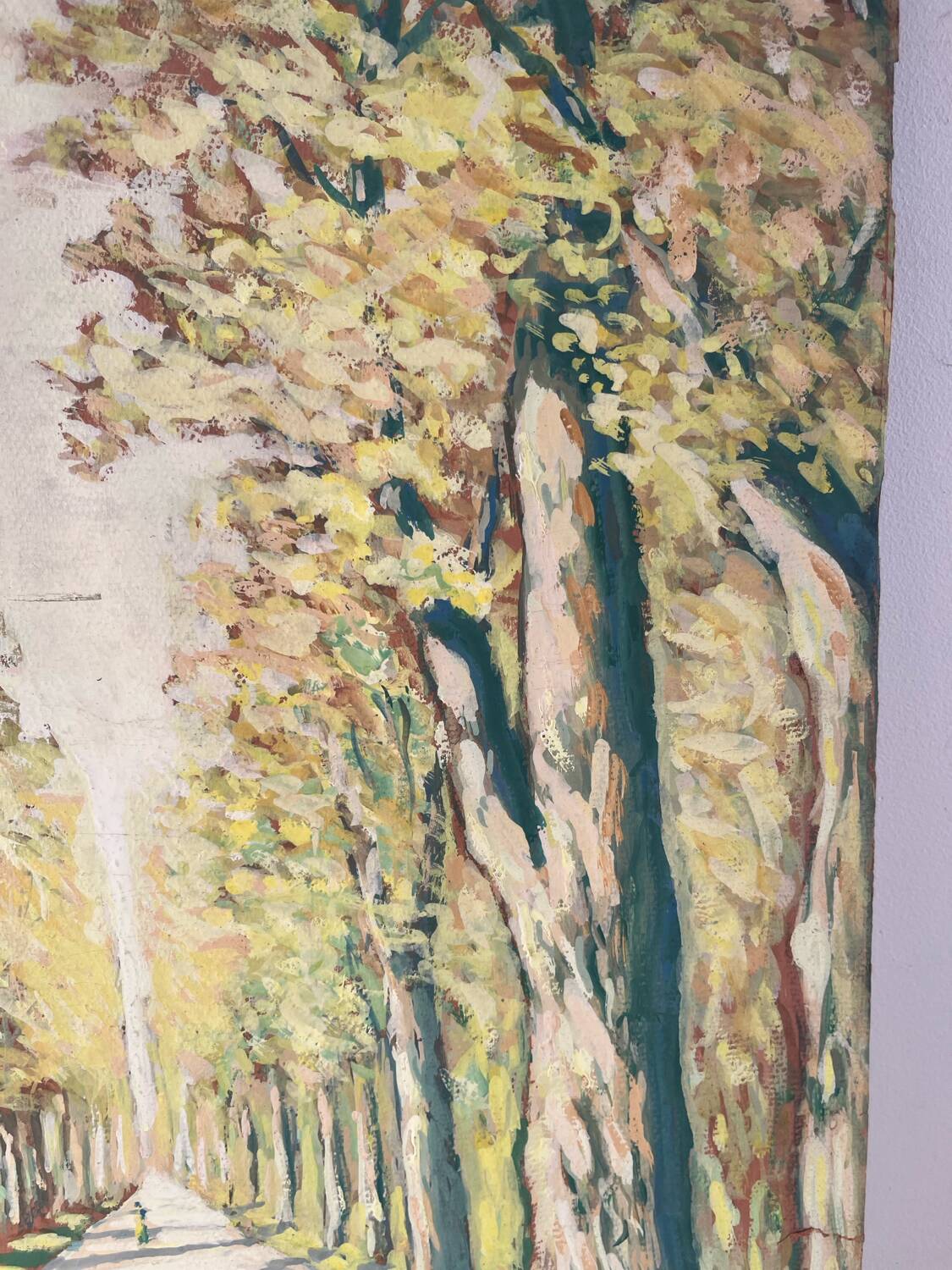 Bright walk, oil on paper signed Vero Cim.