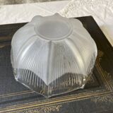 Thick transparent and opalescent glass cup