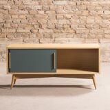 TV stand in oak latte with 2 storage spaces