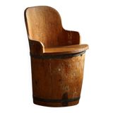Wabi Sabi trunk armchair from the mid-20th century in pine, by a Swedish cabinetmaker, 1950s.