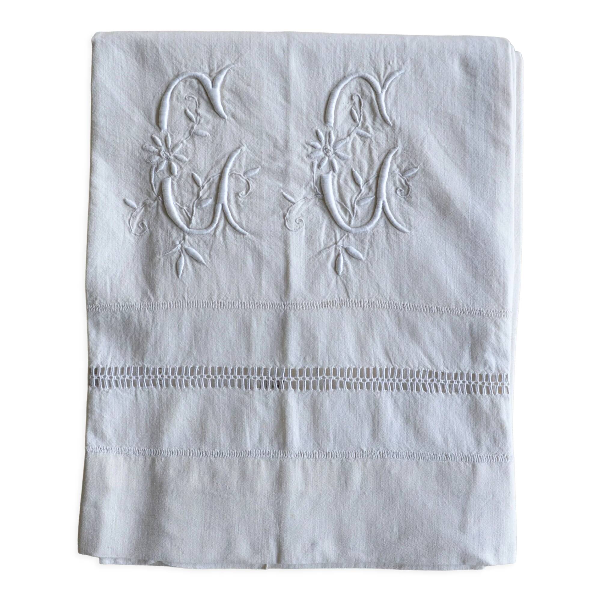 Ancient mestizo sheet embroidered