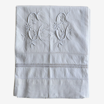Ancient mestizo sheet embroidered
