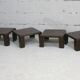 Suite de 4 tables basses gigognes "Gatti", Mario Bellini éditée par C&B Italia, circa 1970.