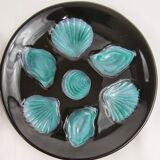 6 assiettes à huîtres 1950/60 style Majolique