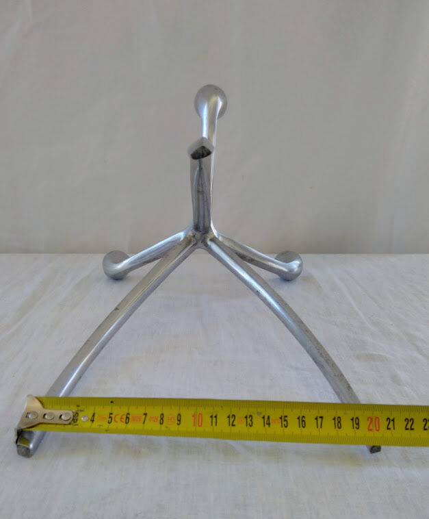 Chrome and blue seventies candlestick