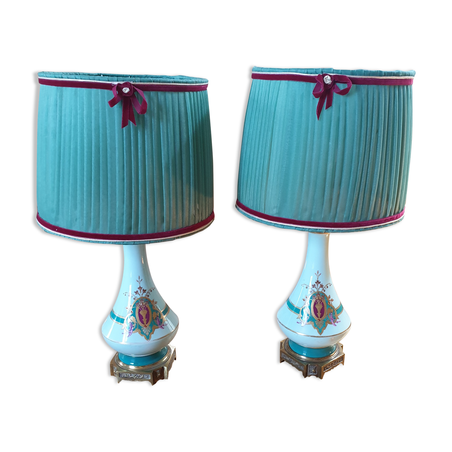 Pair of antique lamps
