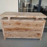 Commode en bois cérusé