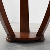 Art Deco side table in wood and chess style veneered top, France ca. 1940