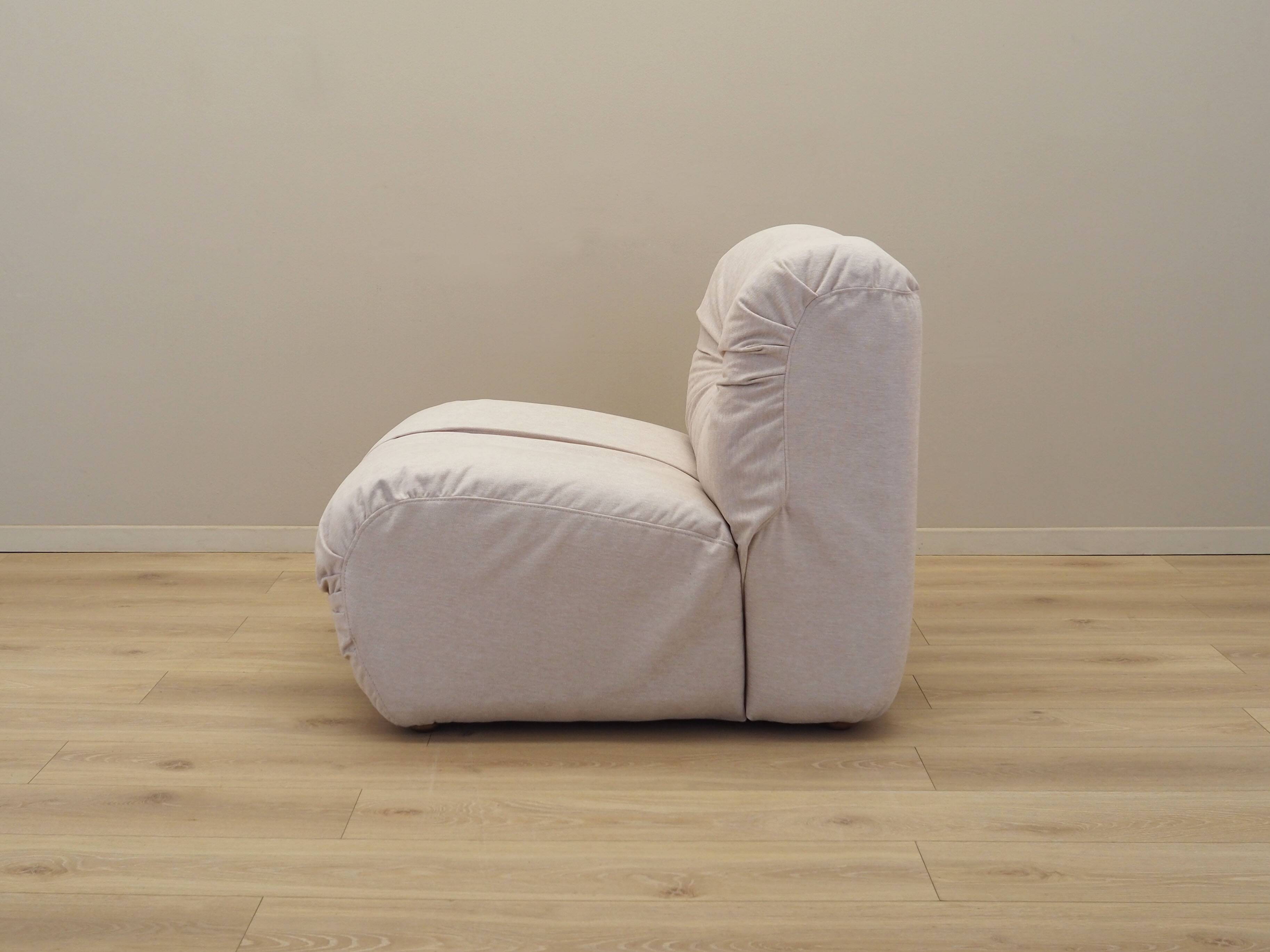 Beige armchair, Italian design, 1970s, production: Italy
