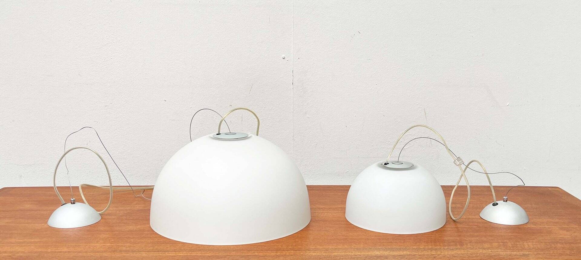 Postmodern Italian glass pendant lamp model Gaia by Luciano Cesaro for Tre Ci Luce, 1980s, set of 2.
