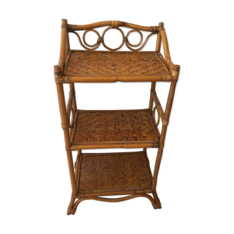 Small old rattan back shelf