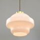 Mid-Century Italian Opaline and Brass Pendant Lamp