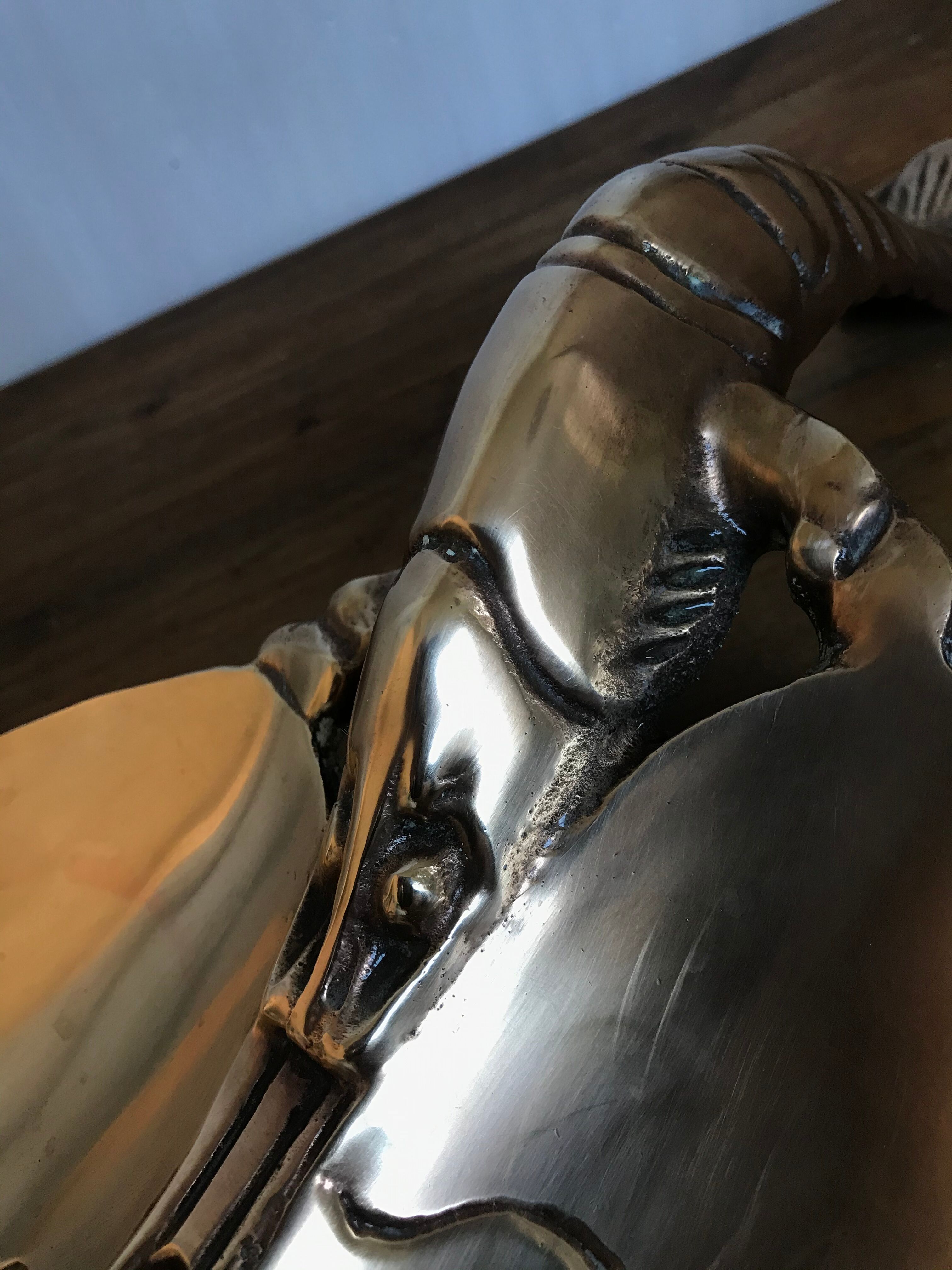 Zoomorphic trinket bowl in solid brass