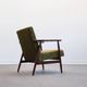 1970 Armchair, Model B-7727 in Long Hair Green Velvet