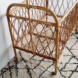 Bed cradle 60s rattan