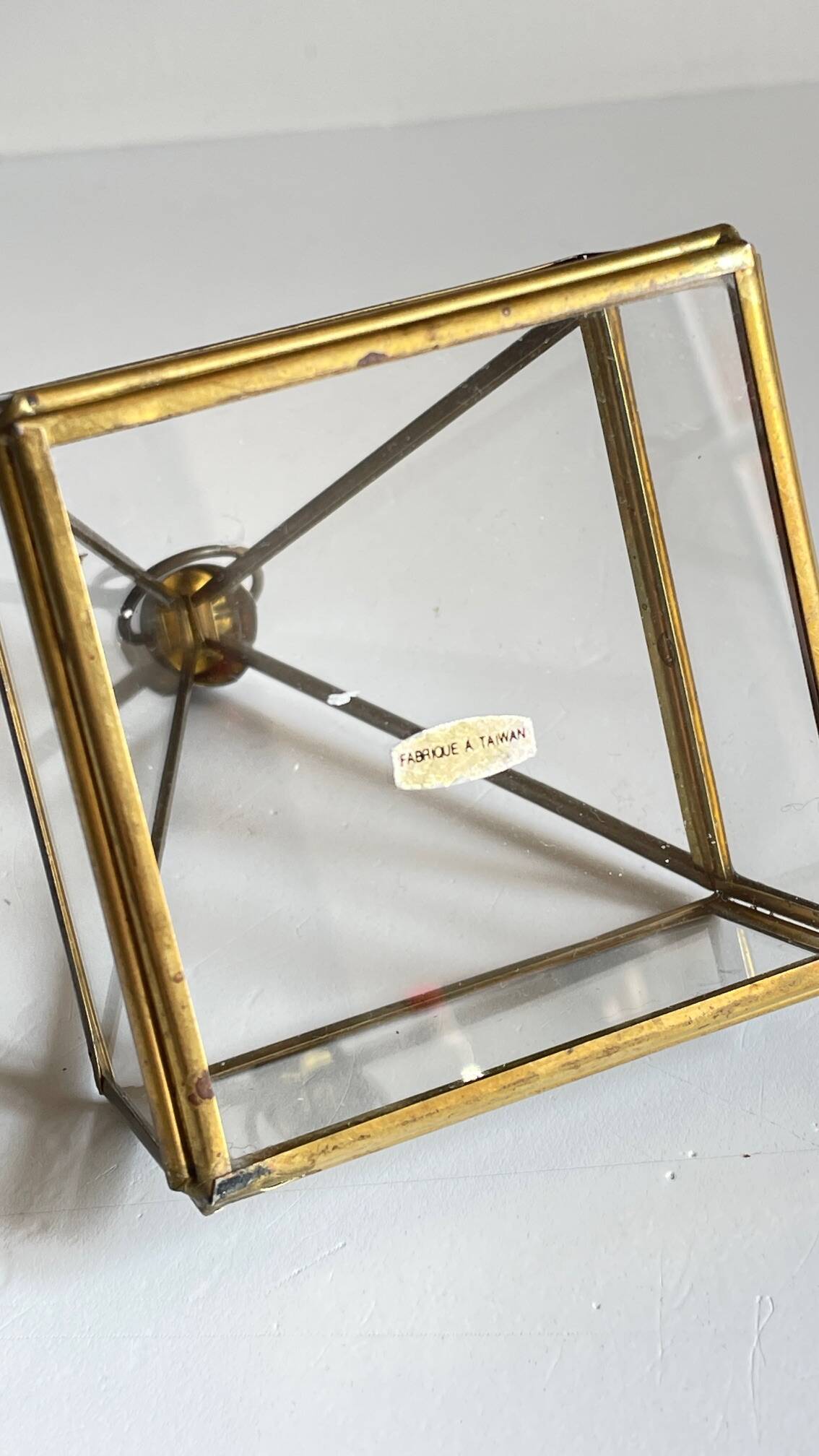 Vide-poche verre et laiton vintage