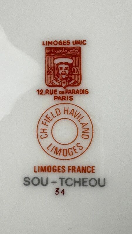 Haviland Limoges Service of 6 flat plates, Sou-Tcheou model