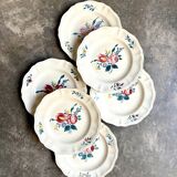 6 flat plates in Digoin Sarreguemines earthenware, "Yann" service