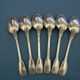 Set of 6 teaspoons in silver metal.