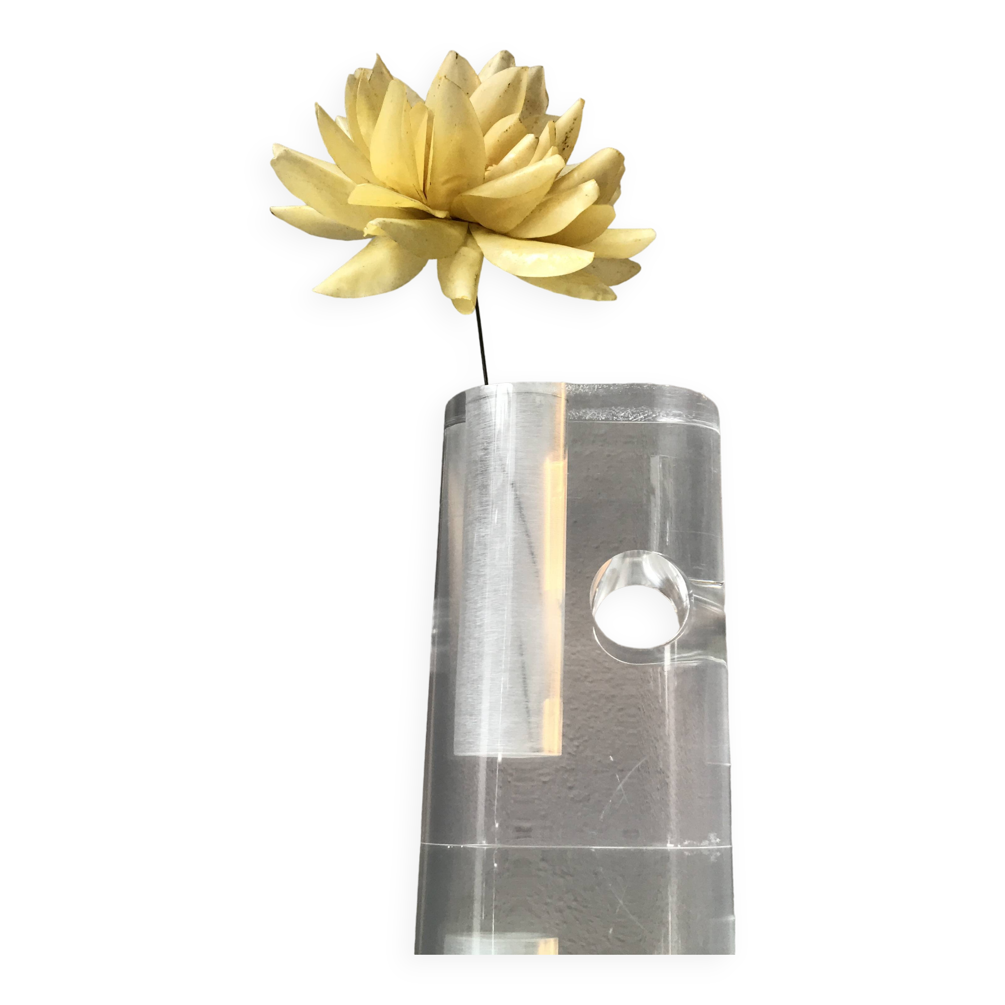 Vase vintage en acrylique transparent, Italie