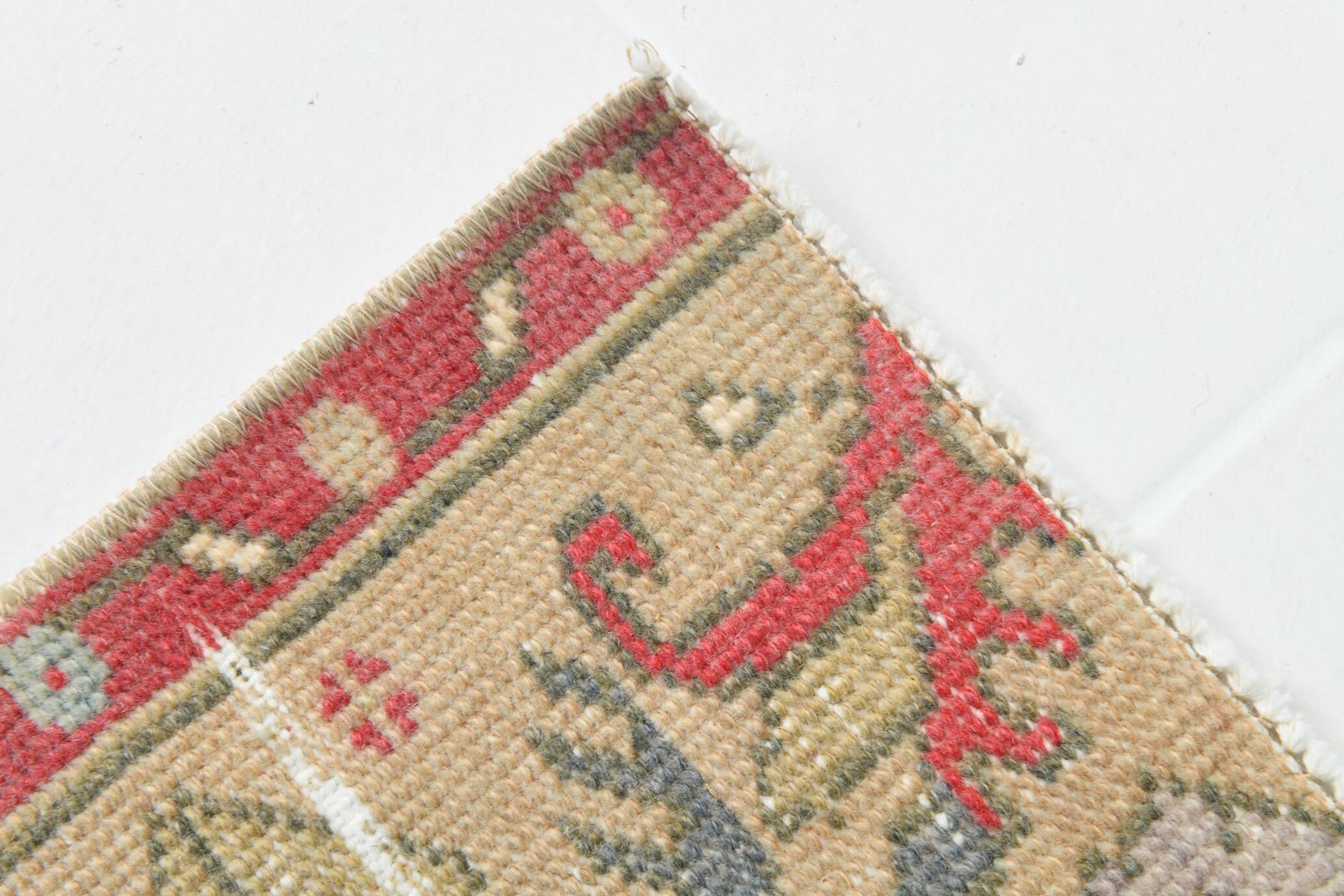 Vintage Red Blue Persian Runner Rug, 104x280Cm