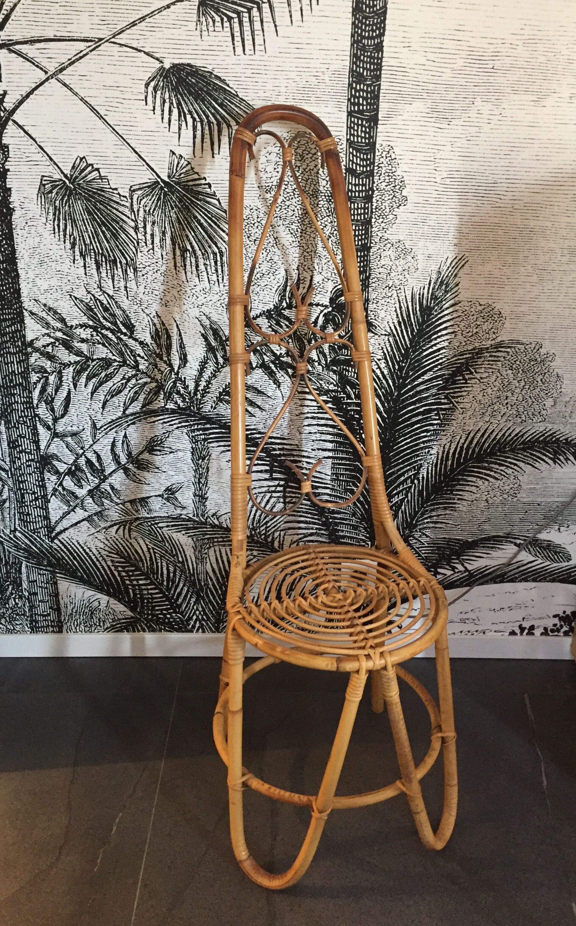 Lot of two rattan chairs
