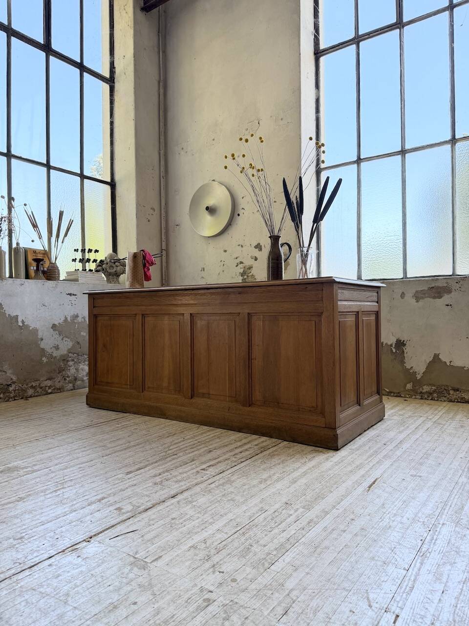 1950s oak office counter