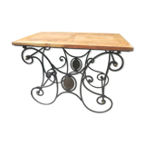 Wrought iron and bronze butcher's table